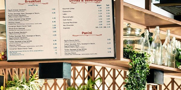 Soluţii de digital signage pentru cafenele